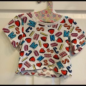 MOSCHINO KIDS
logo letter heart print T-shirt